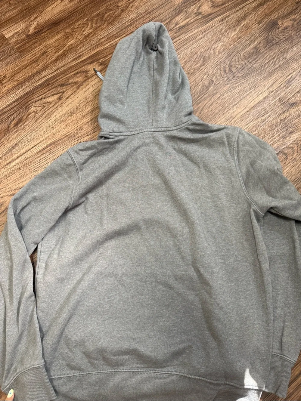 The North Face Gray Pullover Hoodie with Red Logo Patch